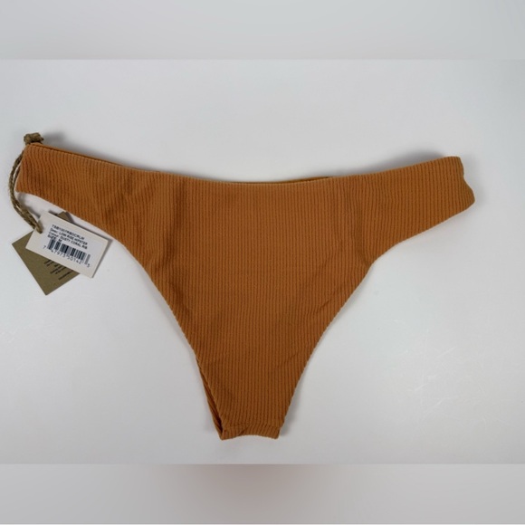 🌻NWT Free People x Toast Bikini Set Tri Top Low Rise Bottom Dusty Coral Rib M/L - Picture 6 of 8